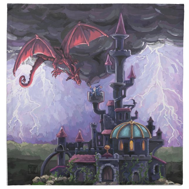 Dragon Castle Cloth Napkin (Front)