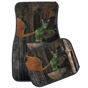 Dragon & Castle Fantasy Artwork Car Floor Mat