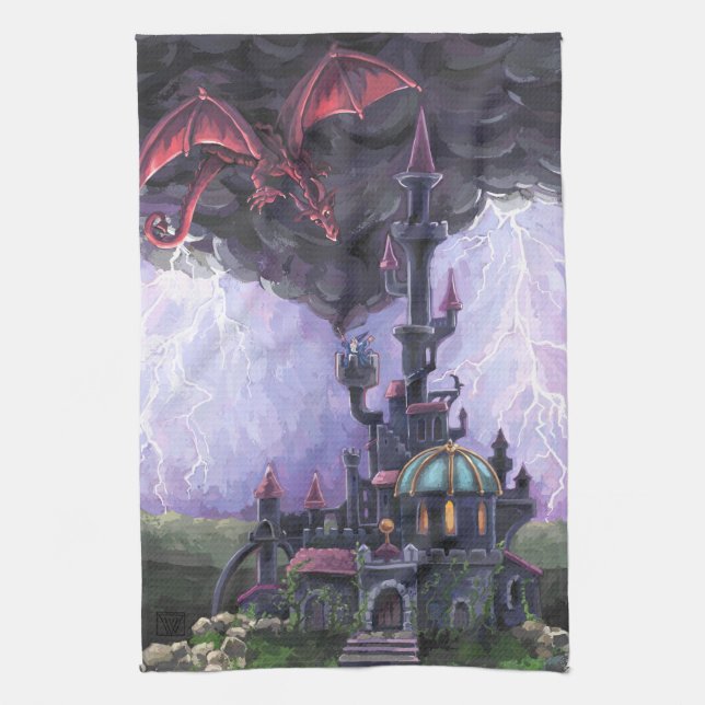 Dragon Castle Kitchen Towel (Vertical)