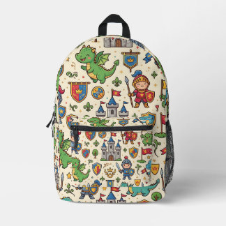 Dragon Castle Medieval Pattern Backpack
