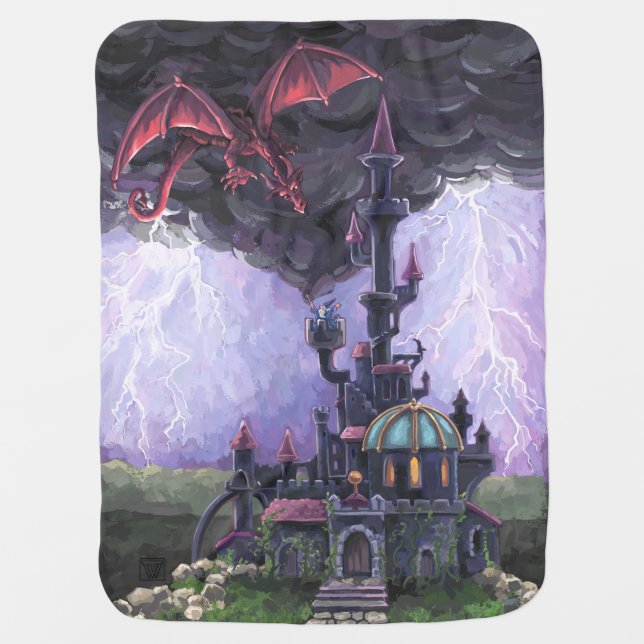 Dragon Castle Receiving Blanket (Front)