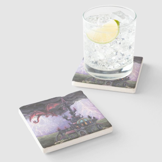 Dragon Castle Stone Coaster (Side)