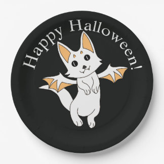 Dragon Cat Happy Halloween Paper Plates