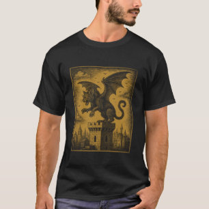 Dragon Cat Vintage Castle Cat Renaissance Cat Love T-Shirt