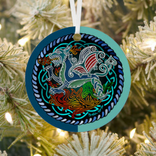 Dragon Celtic Metal Ornament
