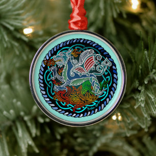 Dragon Celtic Metal Ornament