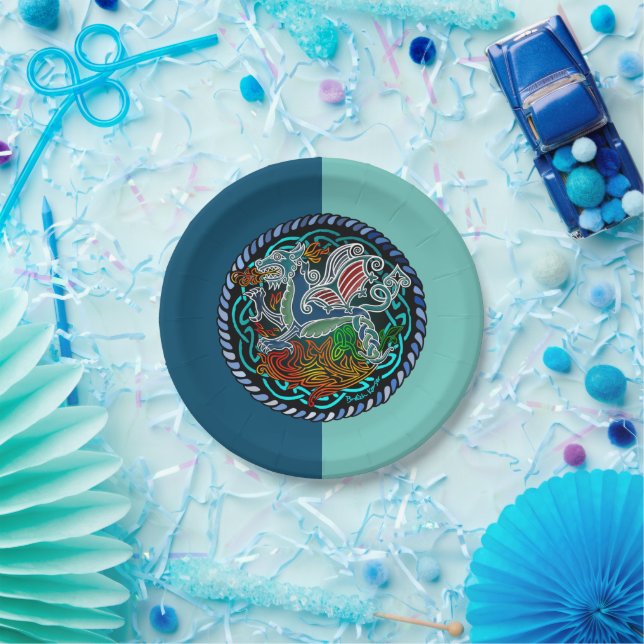 Dragon celtique paper plates (Party)