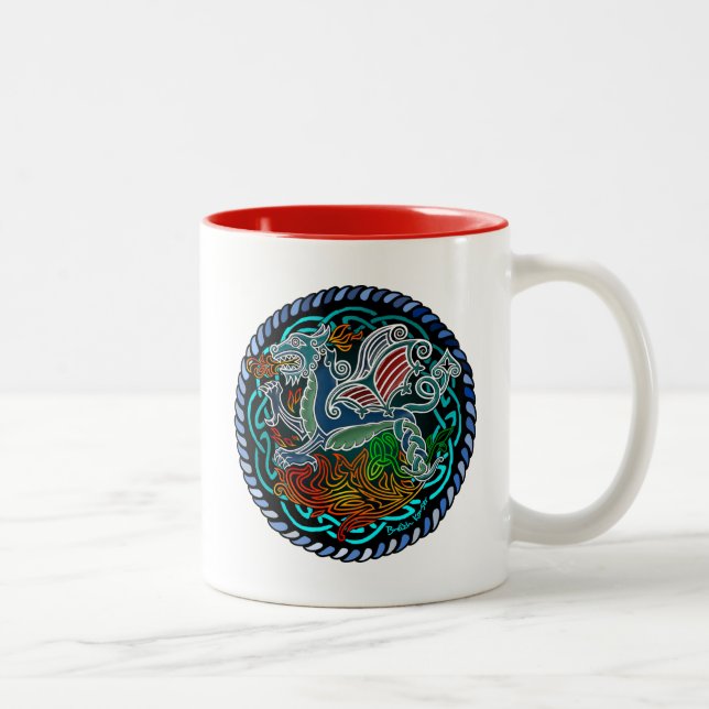 Dragon celtique Two-Tone coffee mug (Right)