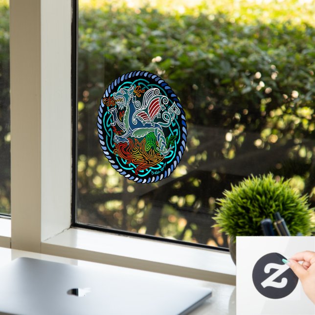 Dragon celtique window cling (Office)