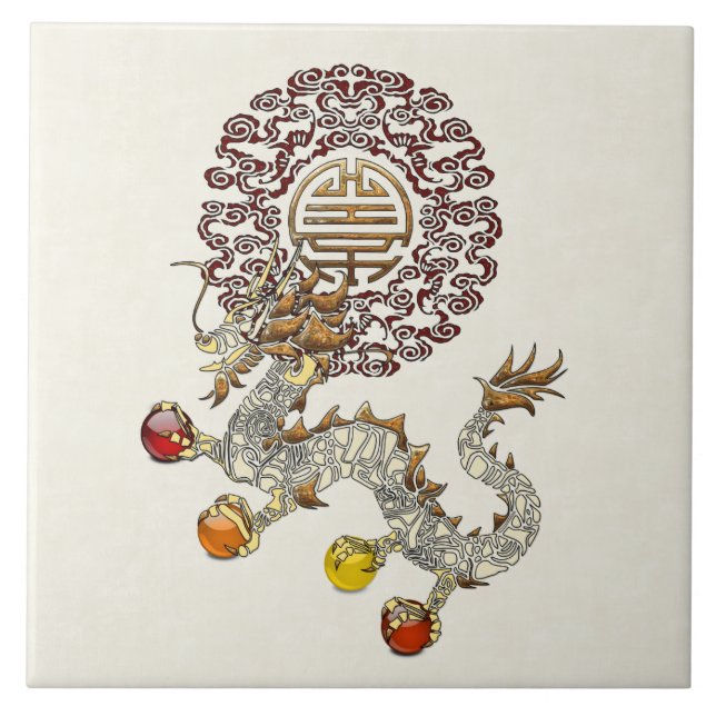 Dragon Chakra Ceramic Tile (Front)