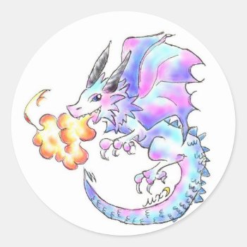 Dragon Chan Classic Round Sticker by mirai_moon at Zazzle