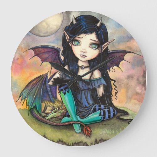 Dragon Child Cuge Big_Eye Fairy and Dragon Large Clock