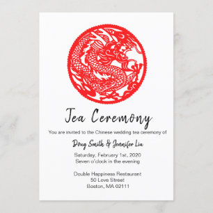 Dragon Chinese Wedding tea ceremony invitation
