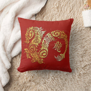 Dragon Chinese Zodiac Horoscope Constellation Sign Throw Pillow