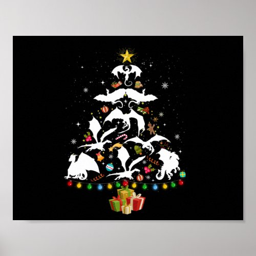 Dragon Christmas Tree Lights Santa Dragon Xmas Gif Poster