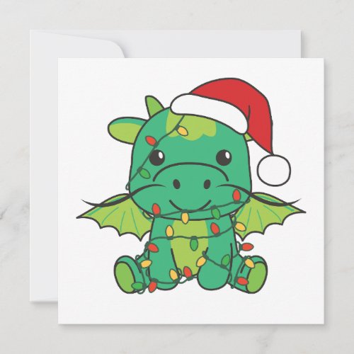 Dragon Christmas Winter Animals Dragon Holiday Card