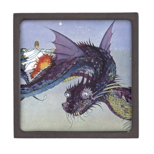 Dragon Classic Illustration Flying Medieval Gift Box