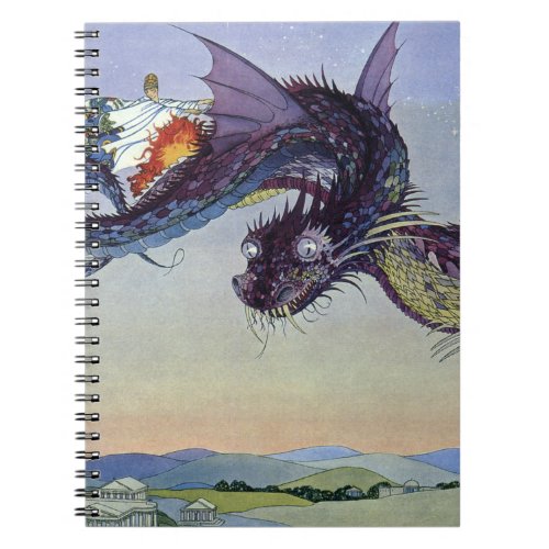 Dragon Classic Illustration Flying Medieval Notebook