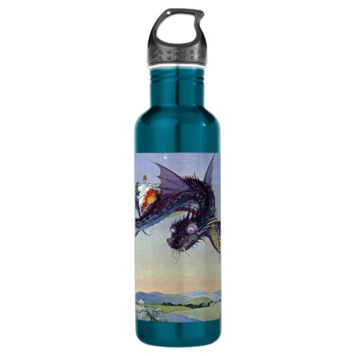 Dragon Classic Illustration Flying Medieval Water Bottle