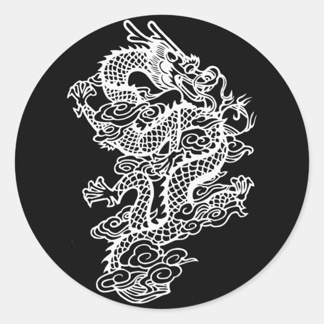 dragon classic round sticker (Front)