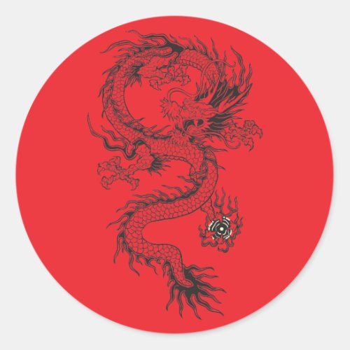 Dragon Classic Round Sticker