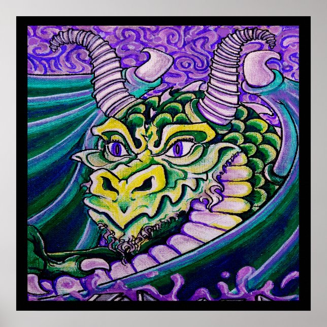 dragon close up (square) poster (Front)