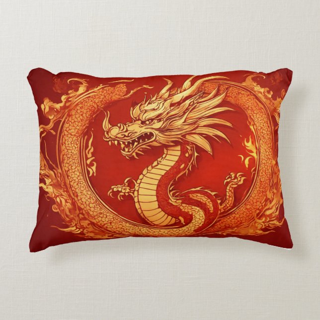 "Dragon Comfort: Unleash Your Dreams with Dragan P Accent Pillow (Front)