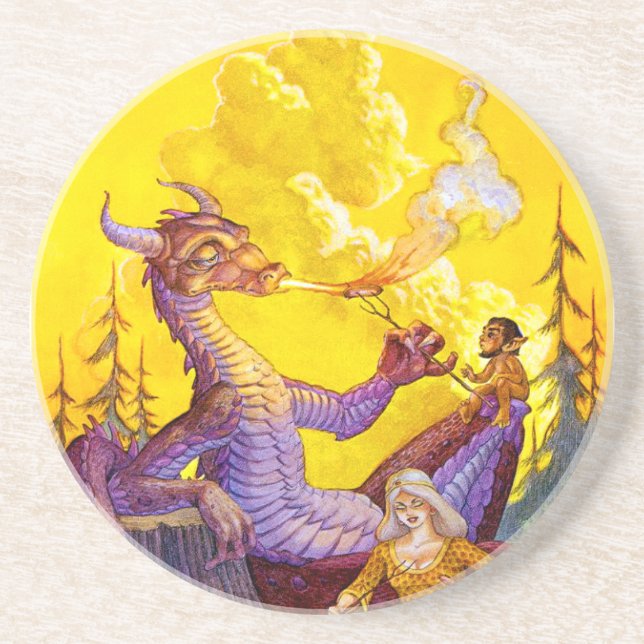 Dragon Cookout Sandstone Coaster (Front)