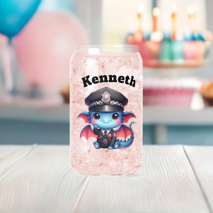 Dragon cop waving hello! can glass