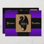 Dragon Crest Purple Senior Graduation Invitation (Front/Back)