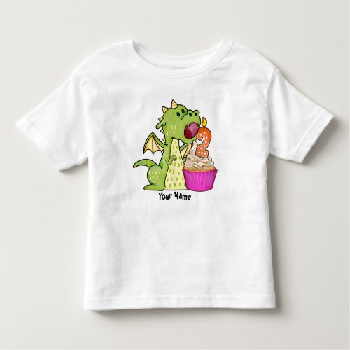 Dragon Cupcake 2nd Birthday Toddler T_shirt
