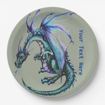 Dragon Custom Paper Plates 9" by DementedButterfly at Zazzle