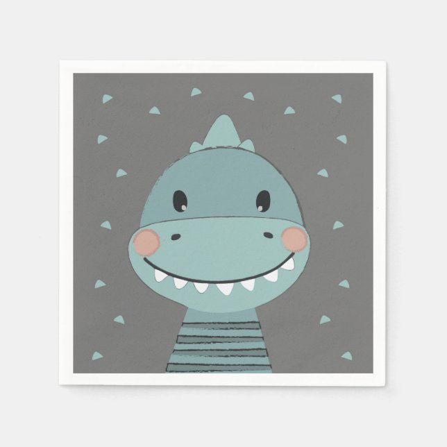Dragon Cute Cartoon Kids Baby Boy Napkins (Front)