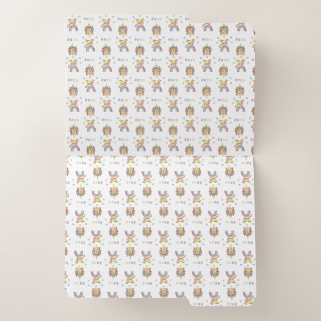 Dragon Cute Castle Magical medieval Funny File Folder (Inside Left)