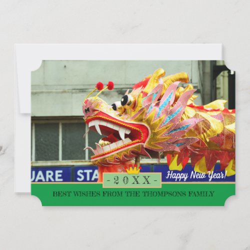 Dragon Dance  Happy New Year Card Chinese