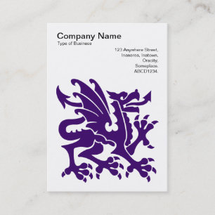 Dragon - Deep Purple on White Business Card