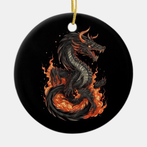 dragon design ceramic ornament