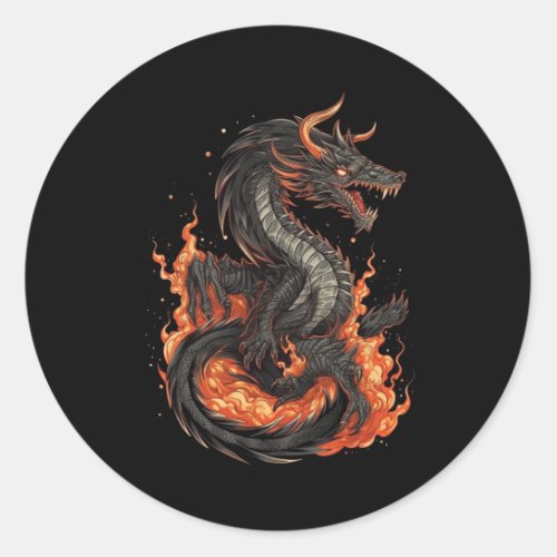 dragon design classic round sticker