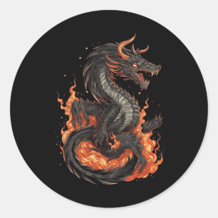 dragon design classic round sticker