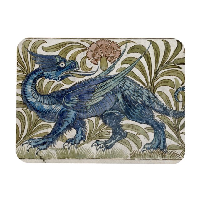 'Dragon' design for a tile (w/c on paper) Magnet (Horizontal)