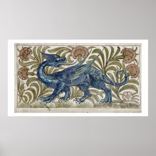 Dragon design for a tile wc on paper Poster