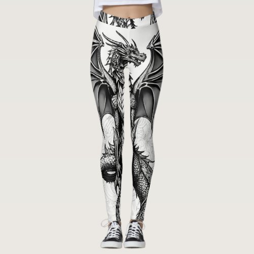 Dragon design jeggings printed leggings