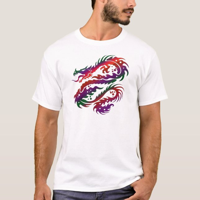 Dragon Design - Multi-Vibrant Color Art T-Shirt (Front)