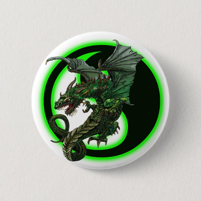 Dragon design pinback button (Front)