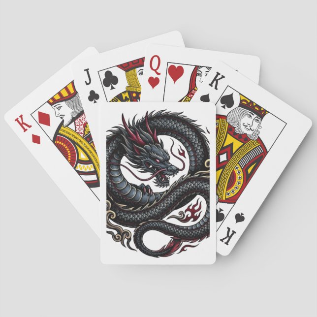 Dragon Design Playing Cards Deck – Cool Tattoo (Back)