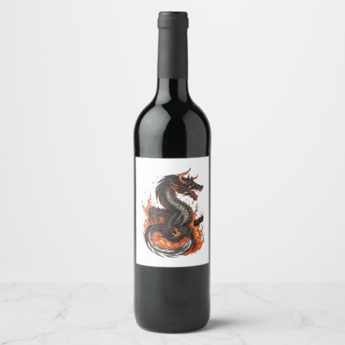 dragon design wine label