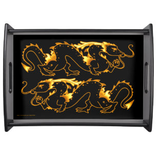 Dragon Dragon Black & Gold Serving Tray