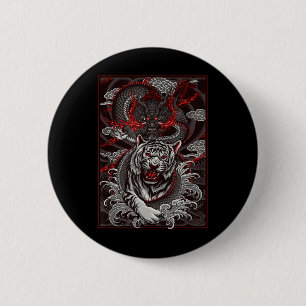 Dragon, Dragon Streetwear Japanese Tiger Urban, Ta Button
