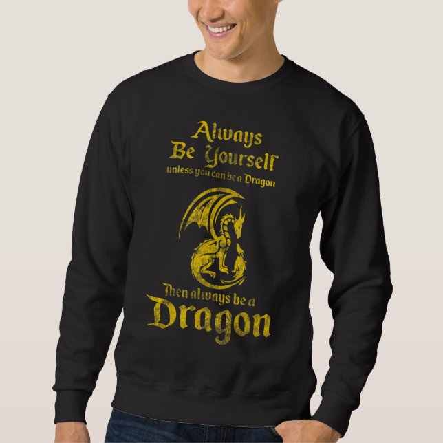 Dragon Dragons Mythical Distressed Sweatshirt (Front)