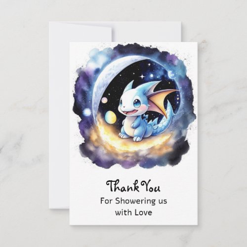 Dragon Dreams Baby Shower Get_Together Thank You Card